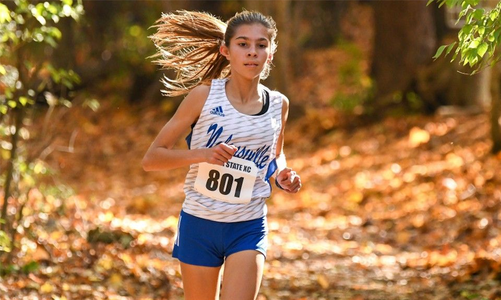  Girl running in the woods
